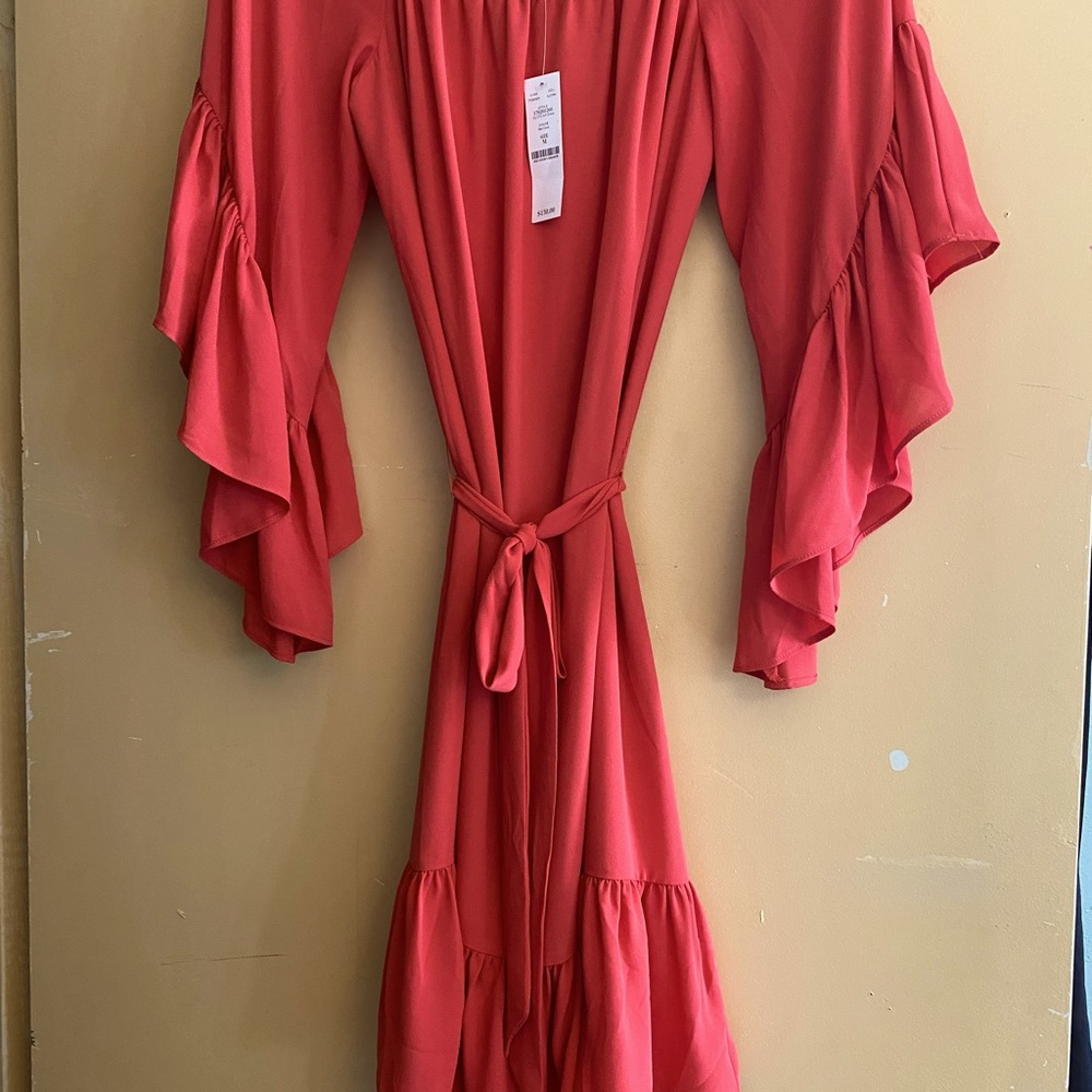 Red coral lined dress